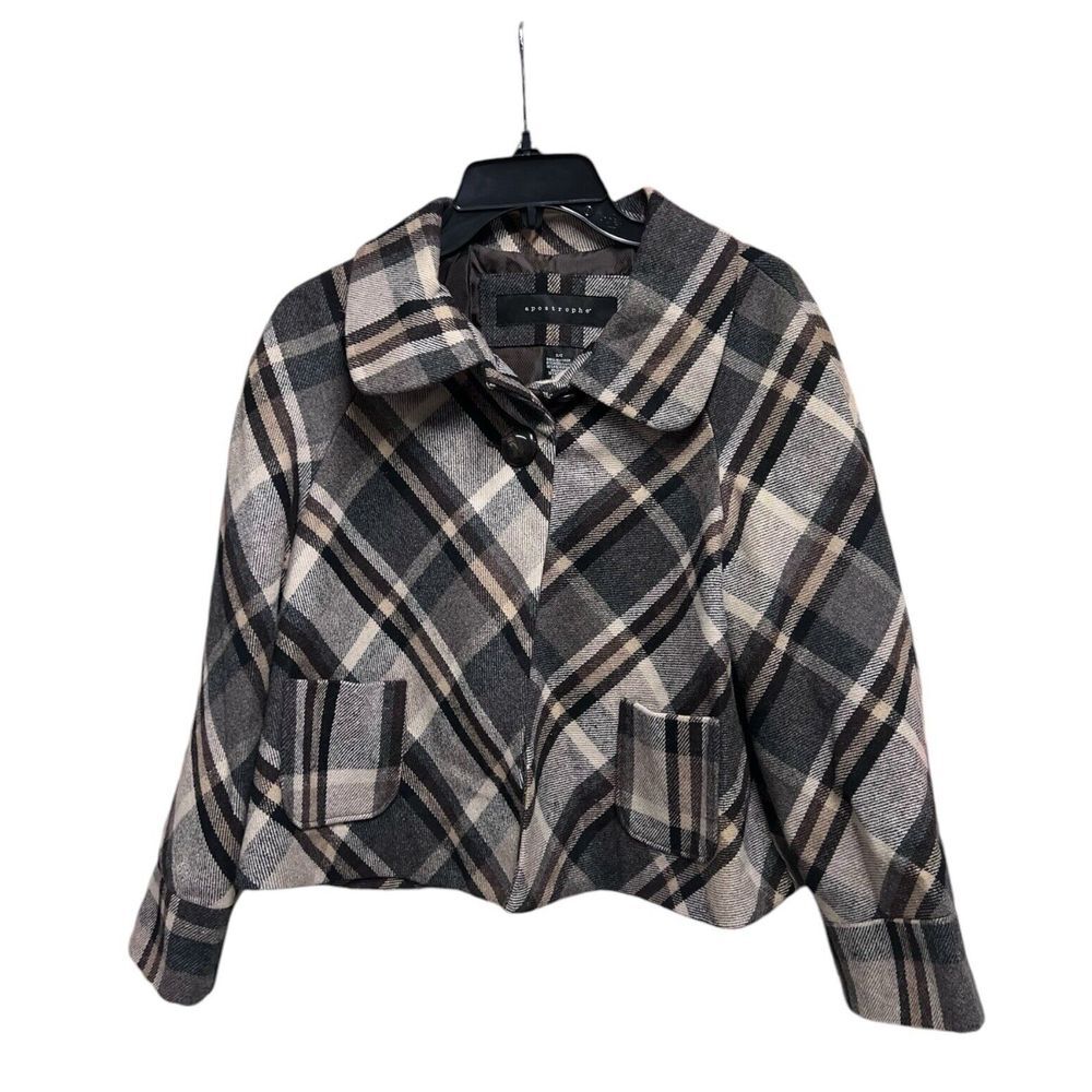 Apostrophe Peacoat Jacket Women's Size Small Classy Plaid